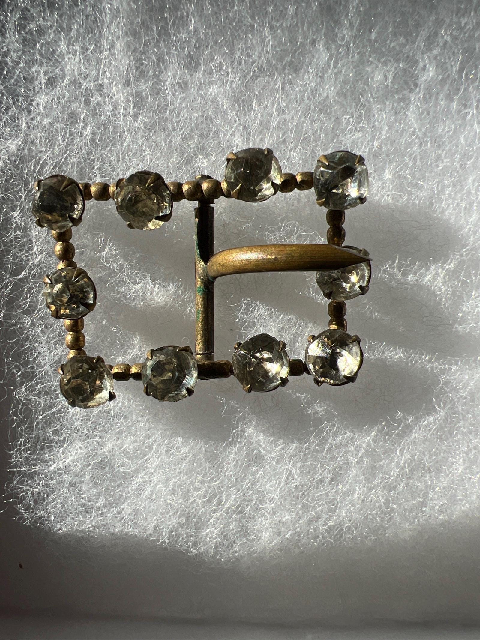 Antique Victorian Sparkly Crystal Rhinestone Paste Sash Belt 