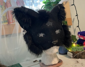 Sternenklare schwarze Katzen Therian Maske