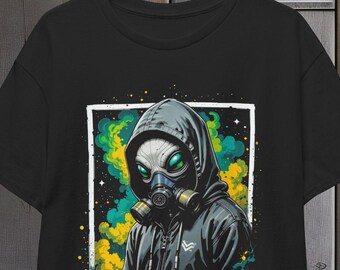 Gray Alien Unisex Heavy Cotton Tee, UFO Extraterrestrial Shirt, Space Lover Gift, Alien Abduction Shirt, Sci-Fi Tee, Area 51 T-Shirt