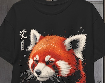 Japanese Red Panda T-Shirt, Animal Lover Gift, Wildlife Graphic Tee, Cute Asian Animal Shirt, Nature Inspired Clothing