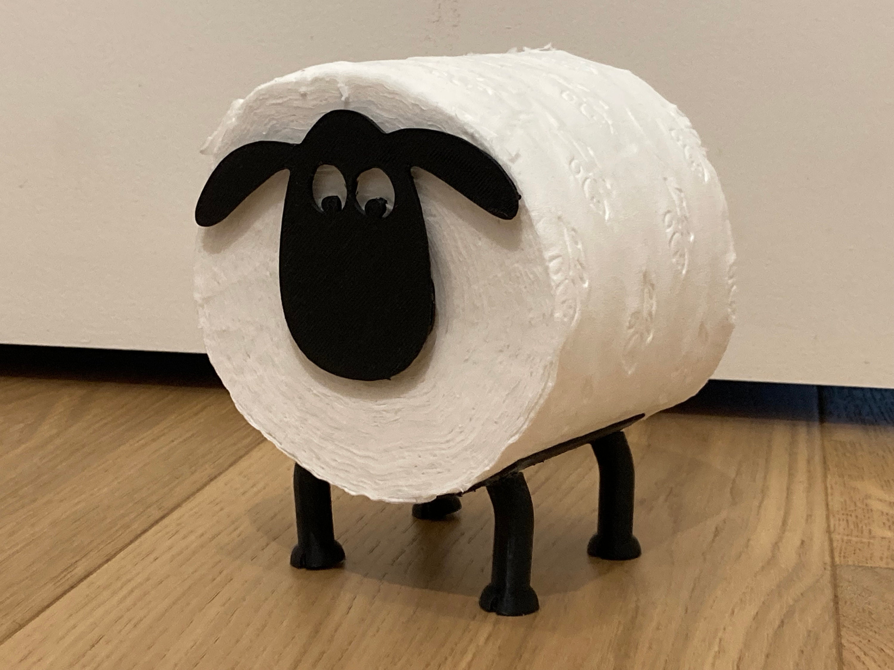 Art & Artifact Sheep Toilet Paper Roll Holder - Metal Wall Mounted or Free Standing Bathroom Tissue Storage, 7 Rolls