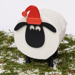 Toilet Paper Holder Christmas Sheep Bathroom decoration and gift.