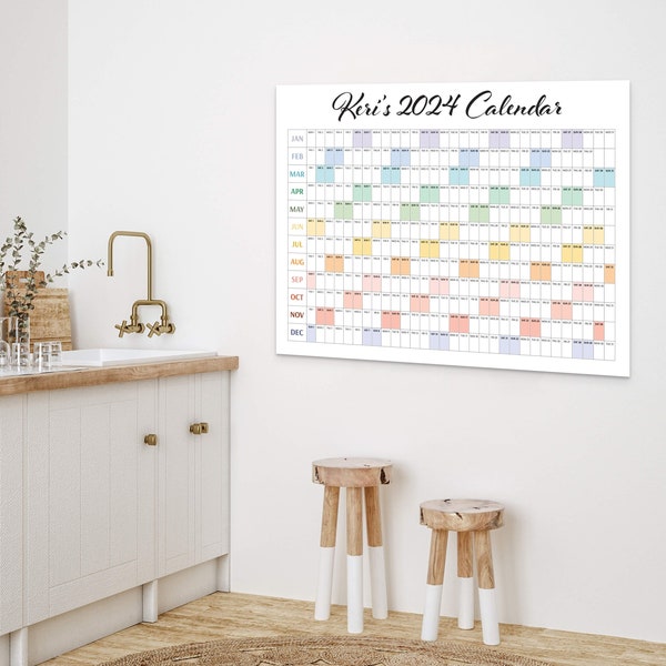 Custom Title 2024 Yearly Grand Planner | The Ultimate Wall Calendar | Monthly Planner | Large Calendar | Giant Calendar |