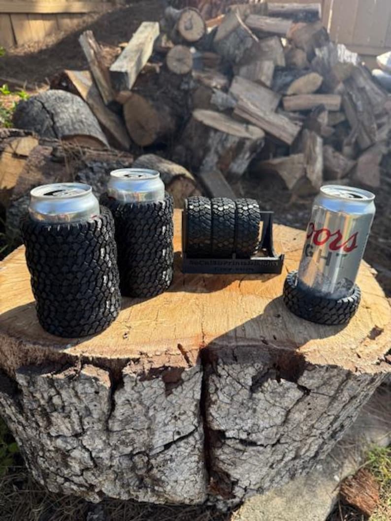 Socal3dprintsDesigns Tire Coasters with Rack - Thumbnail 5