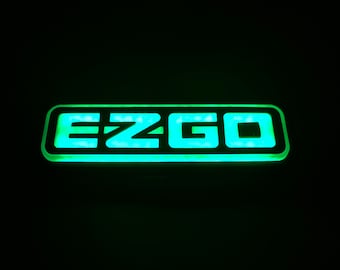 EZGO golf cart TXT,  RXV Green led emblem, logo, nameplate, sticker