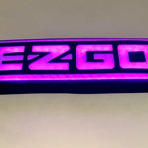 EZGO golf cart TXT,  RXV purple led emblem, logo, nameplate, sticker