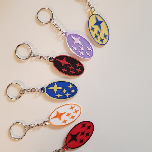 Subaru key ring, 3D printing gift idea in PLA