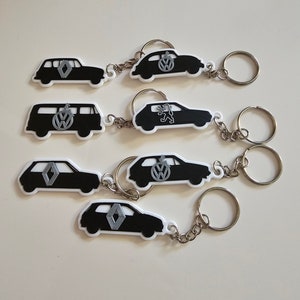 Vintage car key ring, vintage car silhouette gift idea, 3D printing in PLA