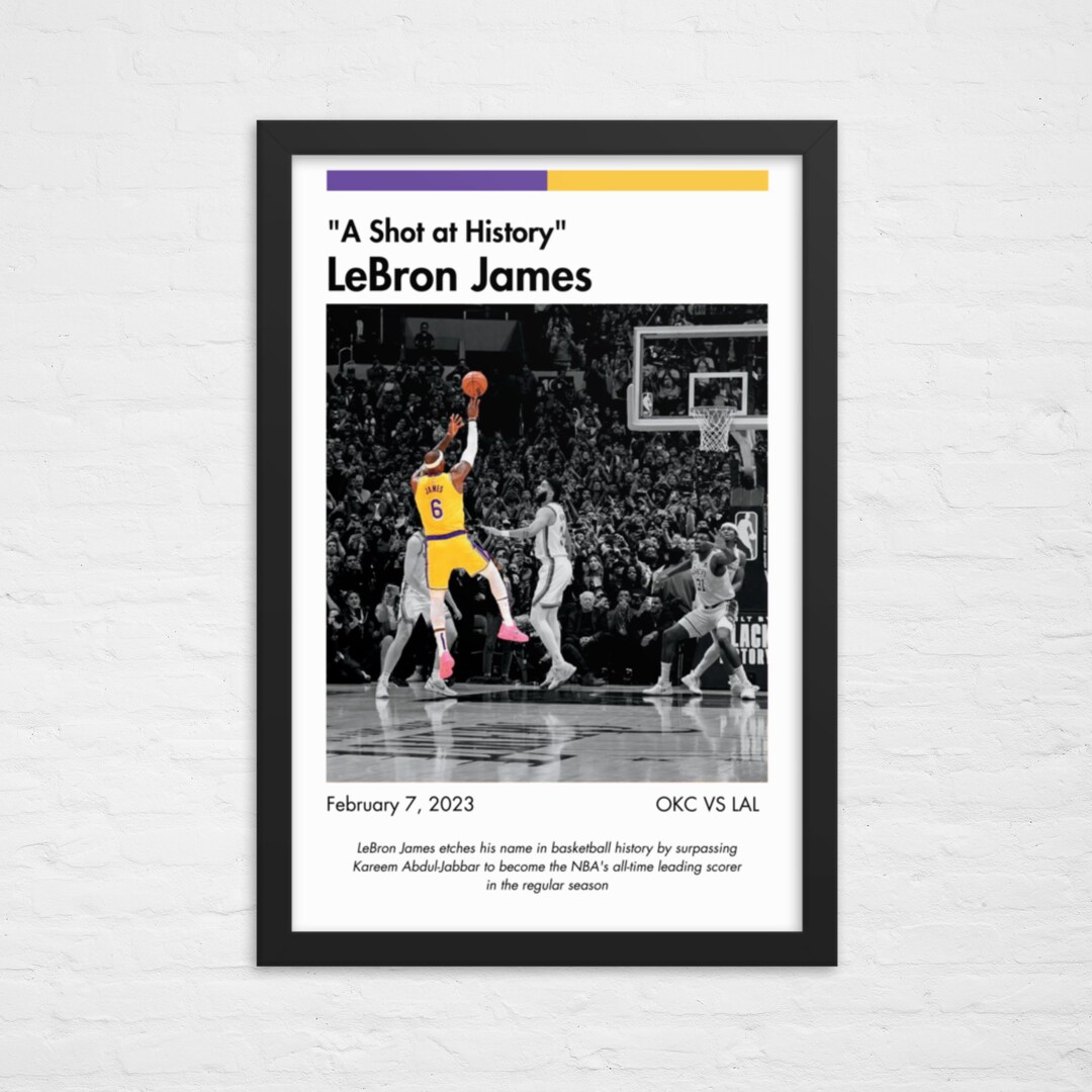 Lebron James Poster ''A Shot at History'' NBA - Etsy
