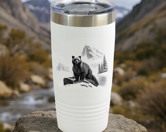 Wolverine Insulated Travel Tumbler - 20oz Polar Camel Mug with Claw Design - Stainless Steel Gift for Him, Nature Lovers, Hikers