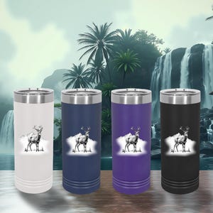 Deer Skinny Tumbler - Polar Camel 22 oz Stainless Steel Cup with Lid, Double-Wall Insulated Gift for Him, Birthday or Groomsman Gift
