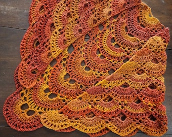 Crocheted Variegated Virus Shawl