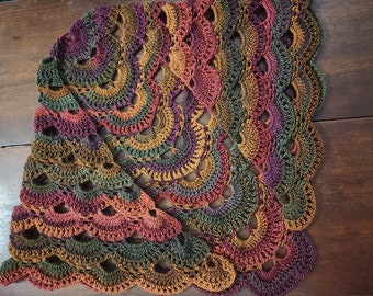 Crocheted Variegated Virus Shawl