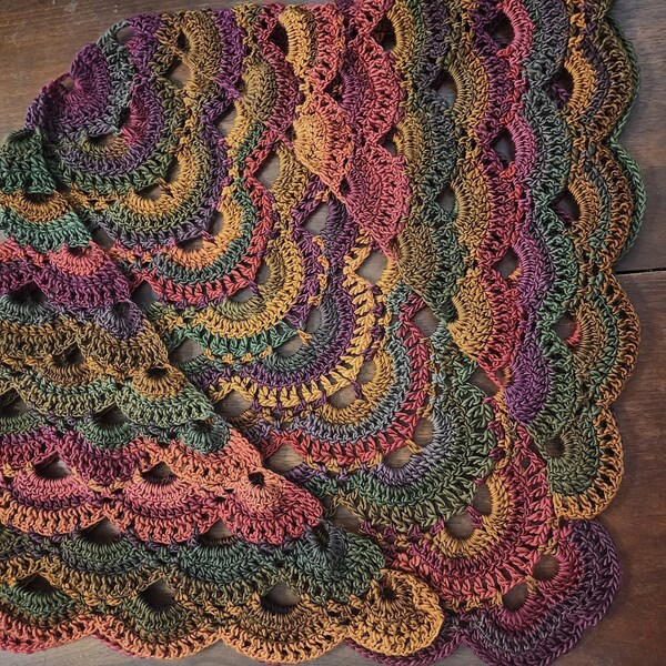 Crocheted Variegated Virus Shawl