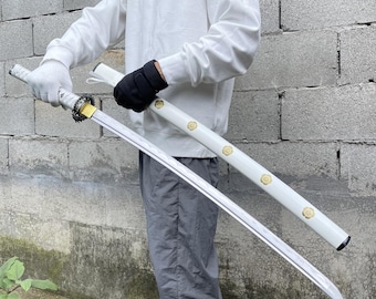 Handmade Katana: Cherry Blossom Design, 1060 Carbon Steel Samurai Sword