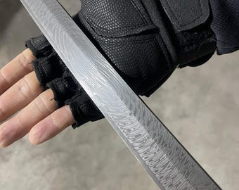 Handmade Katana Original Design Unique Damascus Steel Patterned Sword Real Samurai Sword Creative Craft Collectibles