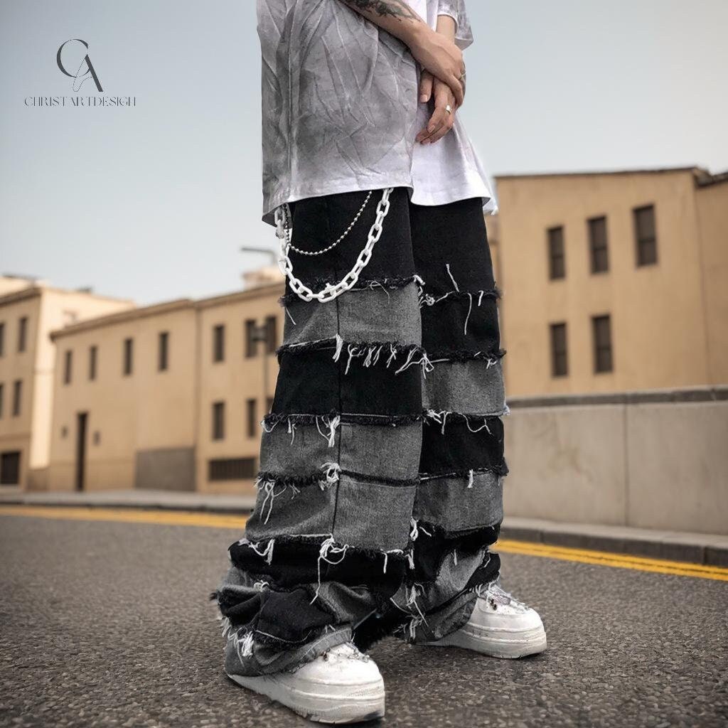 Hip Hop Print Loose Overalls Joggers Men and Women Y2K Street Pant 