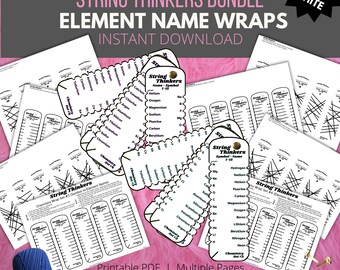 Periodic Table Element Names: String Thinkers Chemistry Wraps, Self-Correcting Flashcard Alternative for Drill and Practice (Black & White)