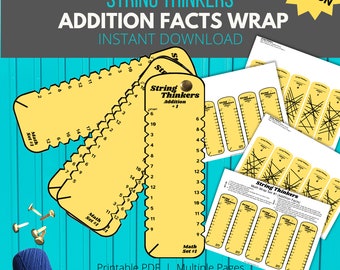 Addition Facts: String Thinkers Math Wrap Set #1, Self-Correcting Flashcard Alternative  for Drill and Practice (Color Version)