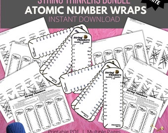 Atomic Numbers: String Thinkers Chemistry Wraps, Self-Correcting Flashcard Alternative for Drill and Practice (Black & White Version)