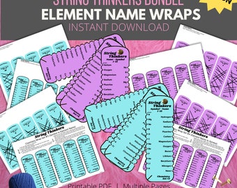 Periodic Table Element Names: String Thinkers Chemistry Wraps, Self-Correcting Flashcard Alternative for Drill and Practice (Color Version)