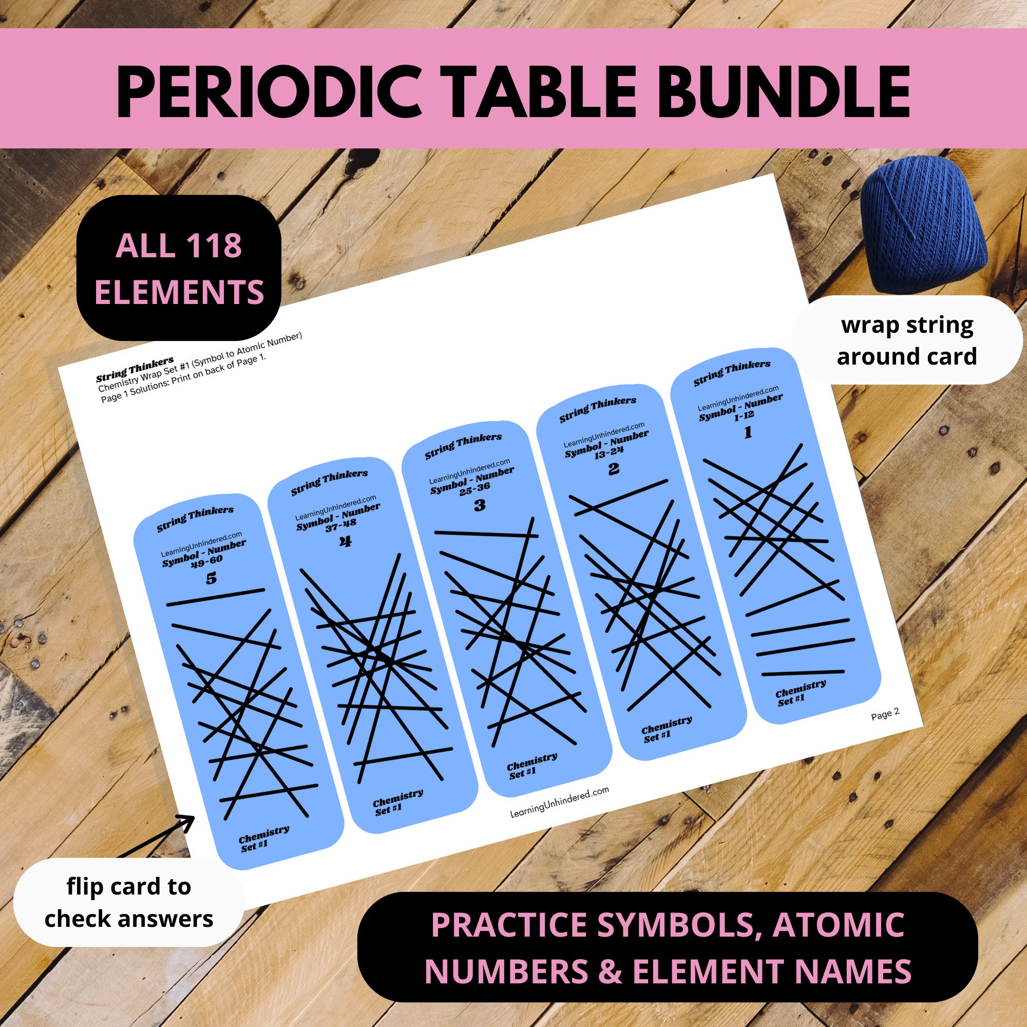 Periodic Table Bundle: String Thinkers Chemistry Wraps, Self-correcting ...