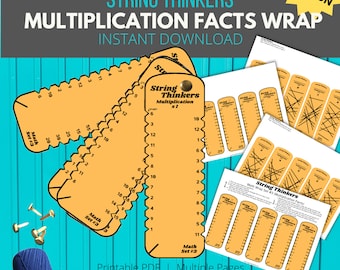 Multiplication Facts: String Thinkers Math Wrap Set #3, Self-Correcting Flashcard Alternative for Drill and Practice (Color Version)