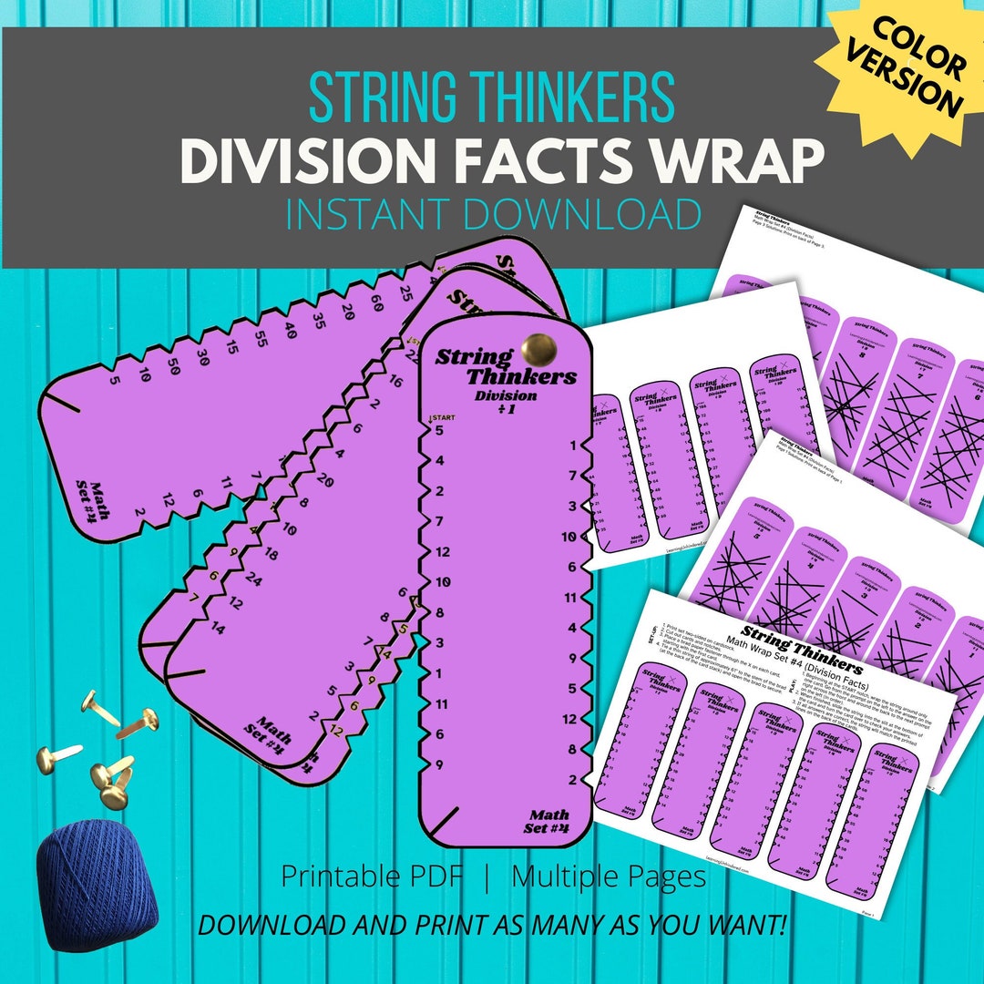 Division Facts: String Thinkers Math Wrap Set 4 - Etsy
