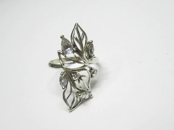 Women,Sterling 925 Silver ring,Floral Design,Cubi… - image 3