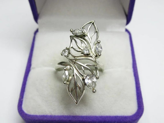 Women,Sterling 925 Silver ring,Floral Design,Cubi… - image 2