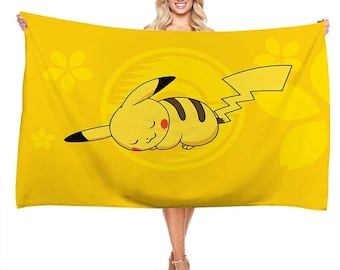 Pokémon MicroFibre Beach Towel Pikachu 140x70cm Bed Throw Wall Decoration