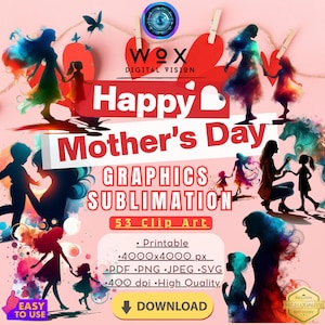 Grafica per la festa della mamma sublimazione Png Clip Art Scarica stampabile, T-shirt grafica per la festa della mamma, Pacchetto illustrazioni per la festa della mamma Png, Disegni per la mamma Png