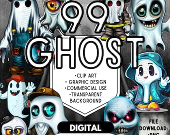 99 imágenes PNG de fantasmas de Halloween para descargar digitalmente, temporada espeluznante, personajes fantasmales, diseño gráfico