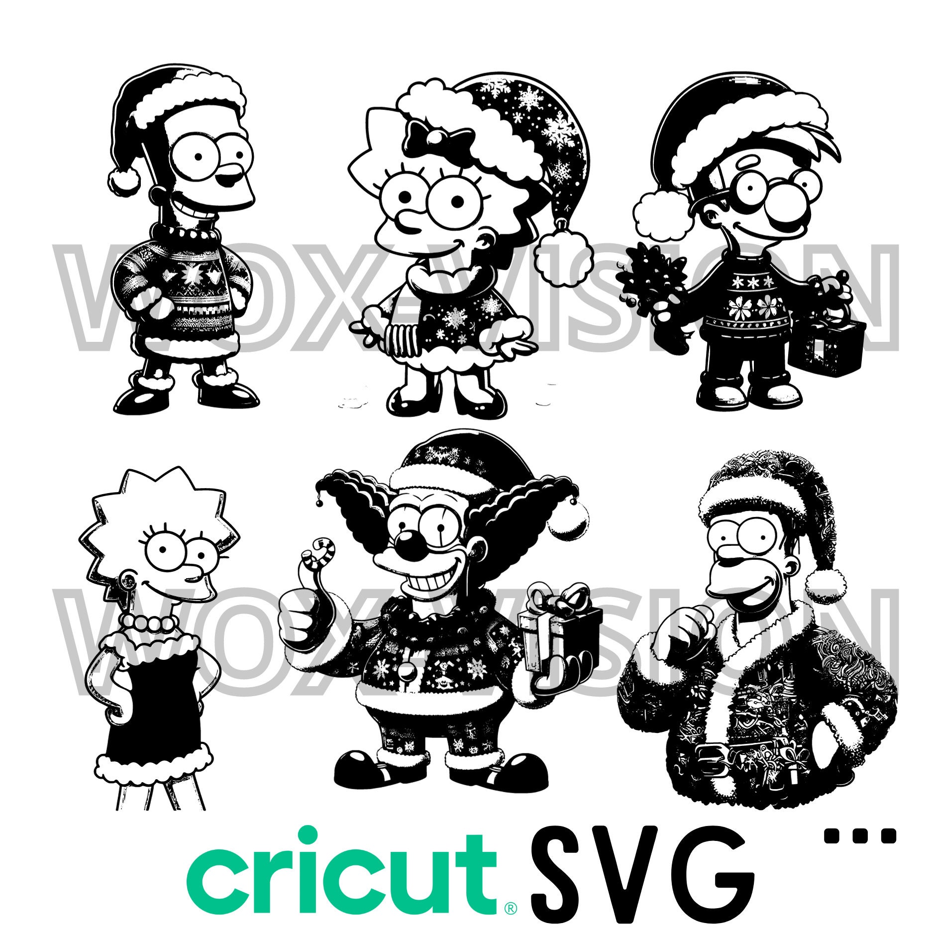 Simpsons Christmas Simpsons SVG Christmas SVG Clipart Etsy Australia