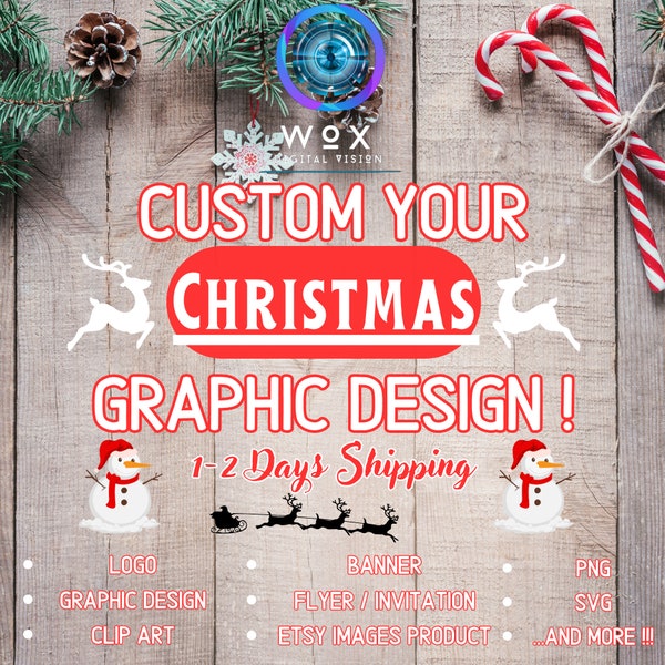 Gráficos personalizados de Navidad, logotipo de Navidad personalizado, logotipo personalizado, diseñador gráfico de Navidad, Navidad png, folleto personalizado