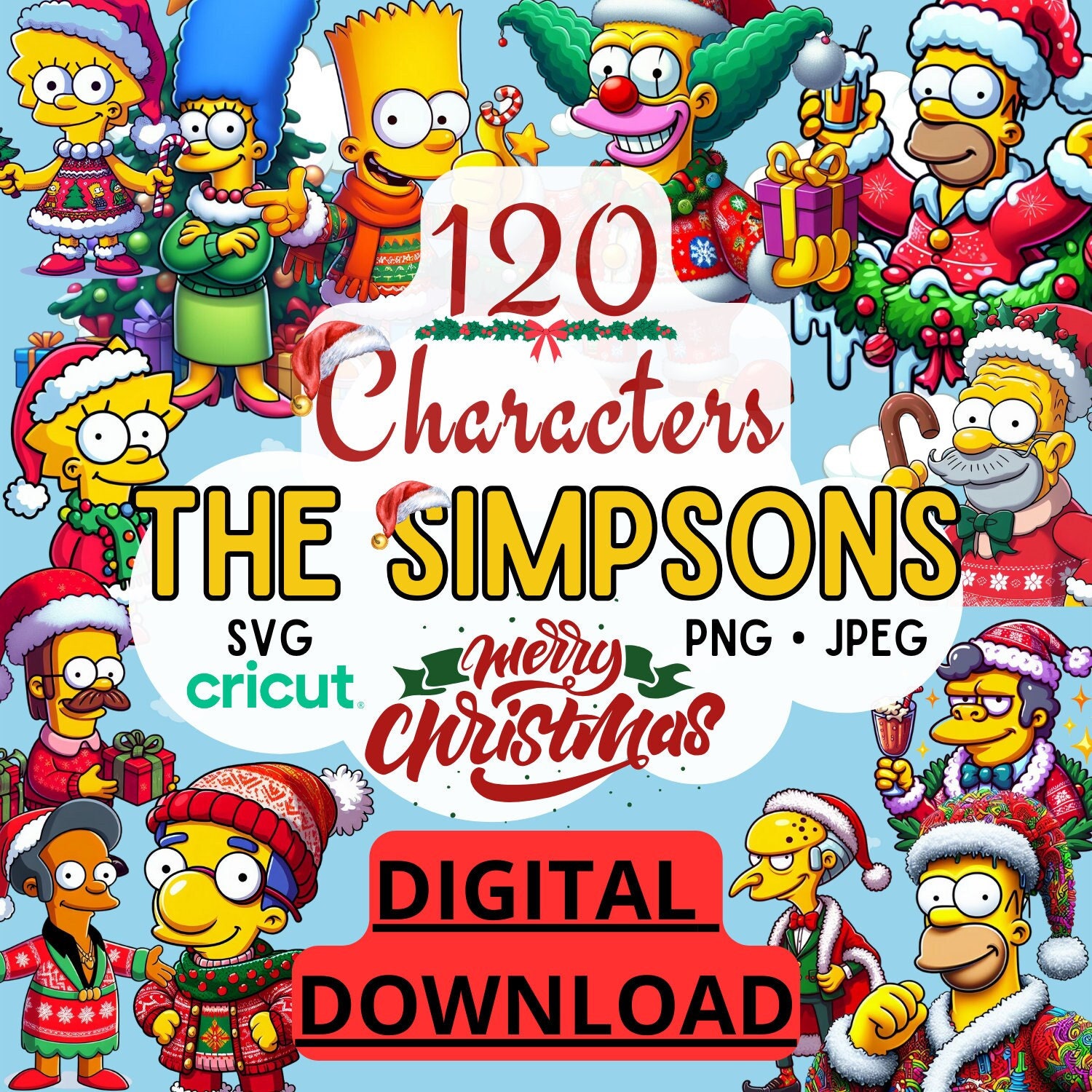 The Simpsons Christmas Svg Etsy 