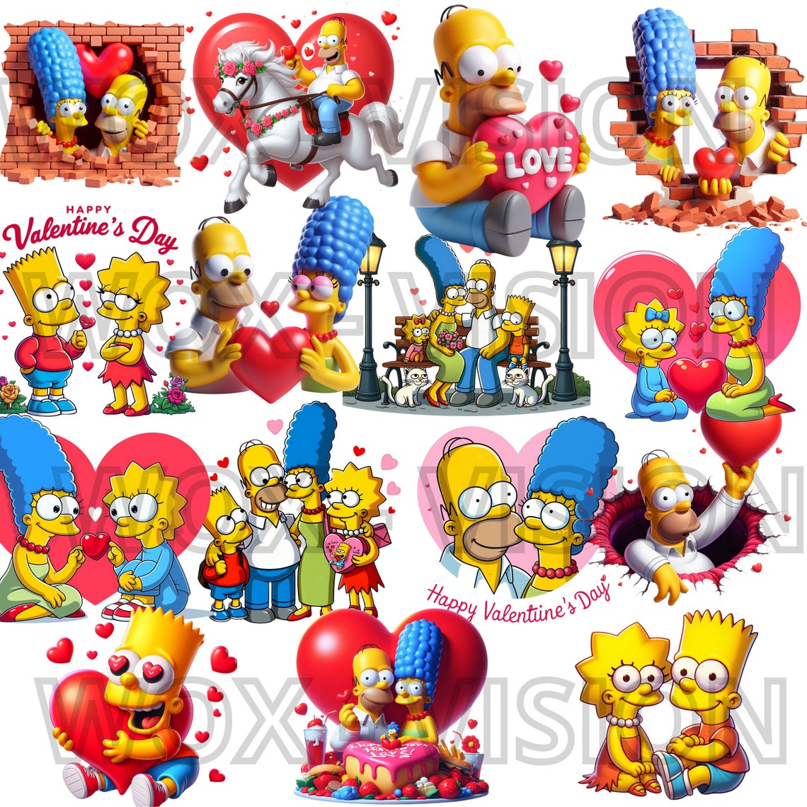 Simpsons Png Clip Art Bundle, Valentine's Day Png Clip Art , S ...