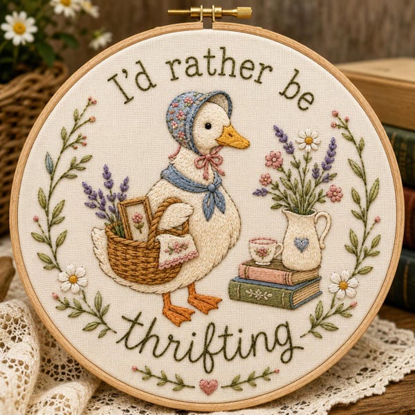 Modèle de broderie à la main Canard | Broderie artisanale Oie (PDF numérique)