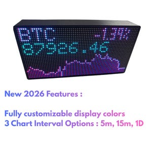 Live Stock Crypto Forex Indices Gold Silver Precious Metal Price Retro LED Display image 3