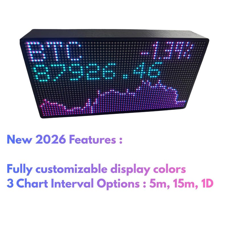 Live Stock Crypto Forex Indices Gold Silver Precious Metal Price Retro LED Display image 3