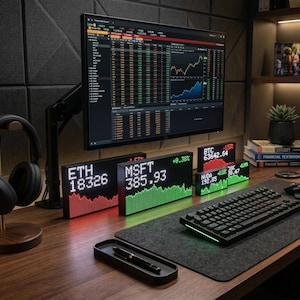 PixoTicker Live Stock Crypto Forex Indices Prijs Retro LED-display