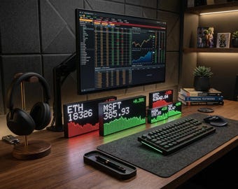 PixoTicker Live Stock Crypto Forex Indices Price Retro LED Display