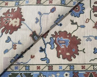 blue floral hand knotted Oushak rugs rug for living bedroom area rug available size
