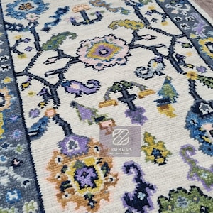 8X10 9X12 MULTI color hand made carpet /rug for living room and bed room Oushak Rug Knotted Modern Turkish Knot