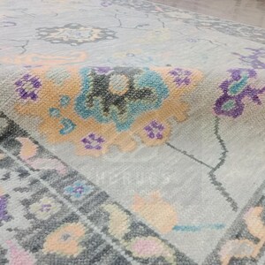 8X10 9X12 light shades color hand made carpet /rug for living room and bed room Oushak Rug Knotted Modern Turkish Knot