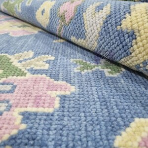 Blue Oushak hand knotted wool Multi  colour&#39;s beautifull designer carpet /rug for living room and bed room
