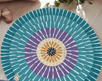 Modern handmade round shape tufted area rug for living room bedroom and office made by fine wool very fine peice