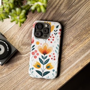 Botanical Phone Case - Flower Power - Colorful - Nordic Design - Gift - Iphone - Samsung - Traditional - Minimalistic