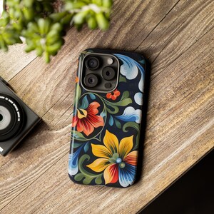 Traditional Scandinavian Folk Art Design - Rosemaling - Coffe Lov- Folklore - Nordic - Colorful - Rosemaling Pattern - Iphone - Samsung