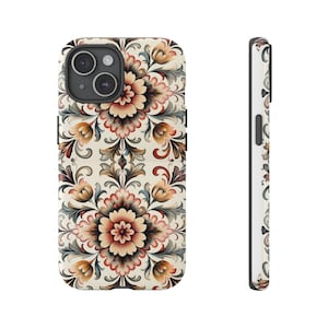 Intricate Norwegian Rosemaling Phone Case - Traditional Folk Art Meets Modern Design